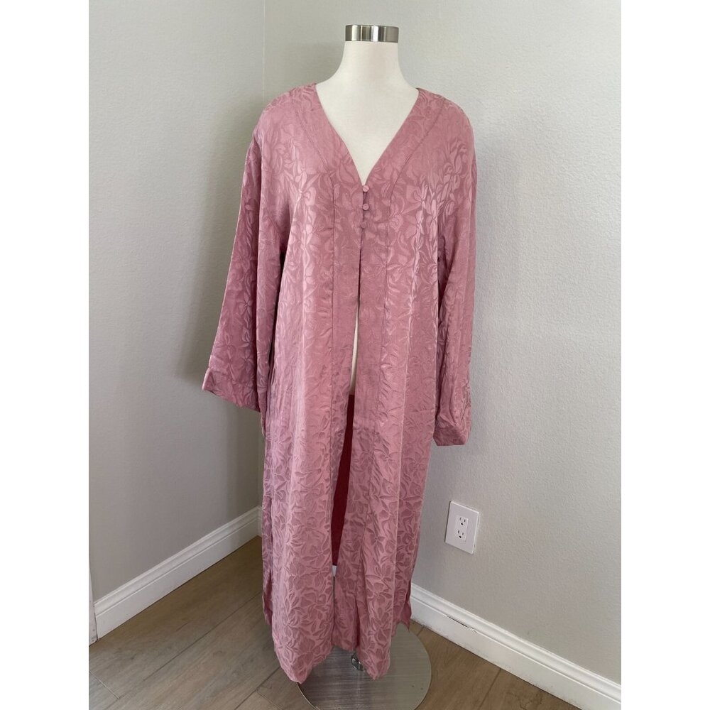NEW Smash + Tess Womens M/L Disco Duster Retro Rose Long Sleeve Robe Pockets‎